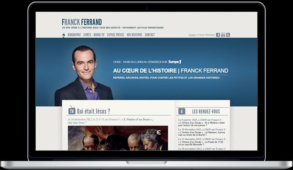 Création du site internet de franck ferrand réalisation da-conceicao.com