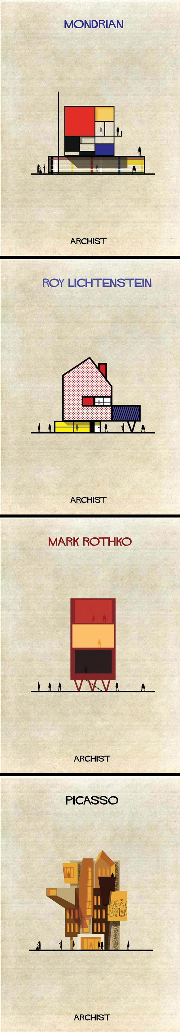 ArchistsInspirations graphiques graphisme : Federico Babina | Famous Archists Creations Posters